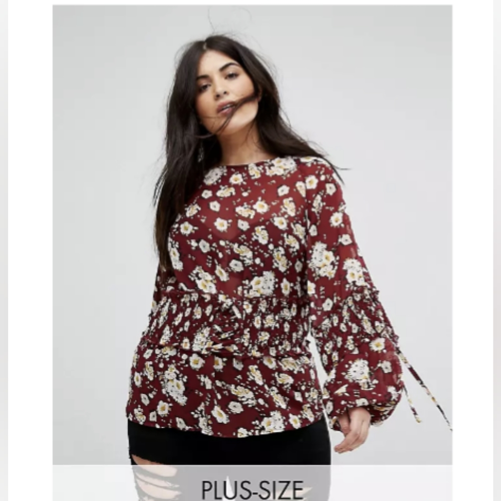 BOOHOO | corset floral blouse